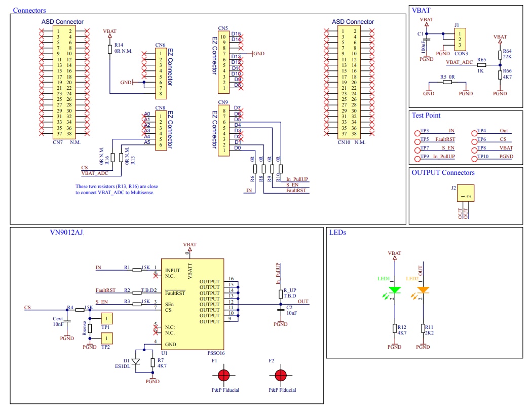Schematic - STMicroelectronics EV-VN9012AJ Evaluation Board